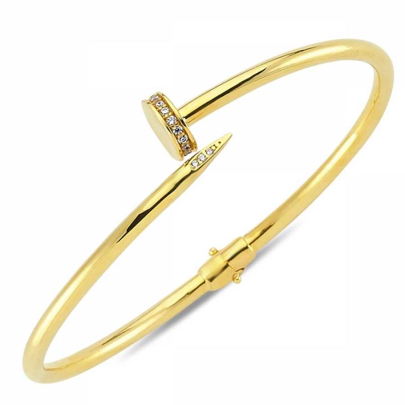 Altın Çivi Kelepçe Bileklik Cartier