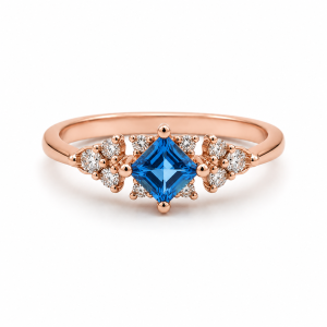 Pırlanta Blue Topaz Yüzük