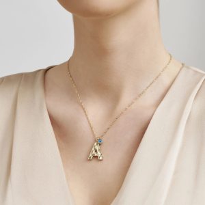 Altın A Harfi Kolye